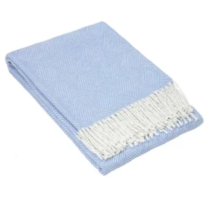 Koc Bawełniany Topolino Jasnoniebieski w Kwadraty